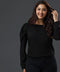 Long Sleeve Detailed Black Chiffon Top